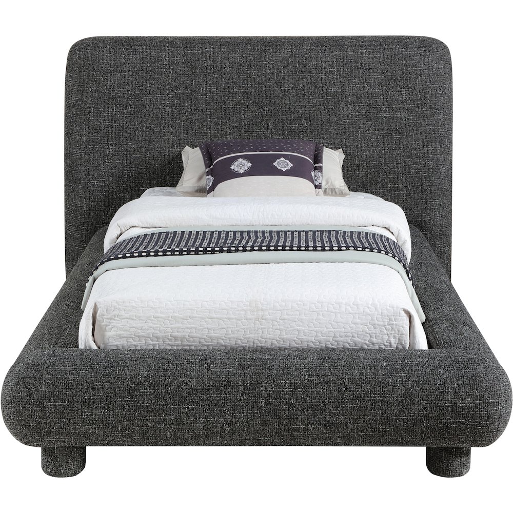 Blair Black Fabric Upholstered Twin Bed. Picture 2