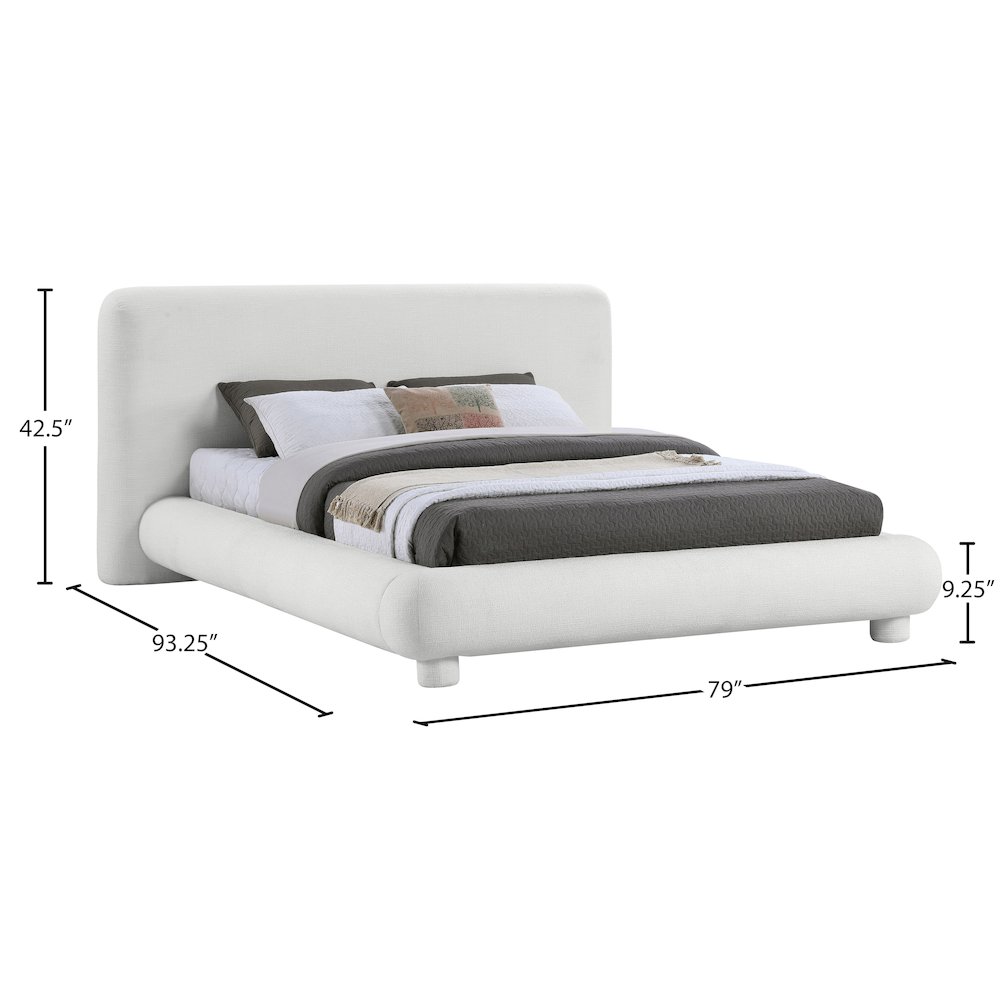 Blair Cream Fabric Upholstered Full Bed. Picture 9
