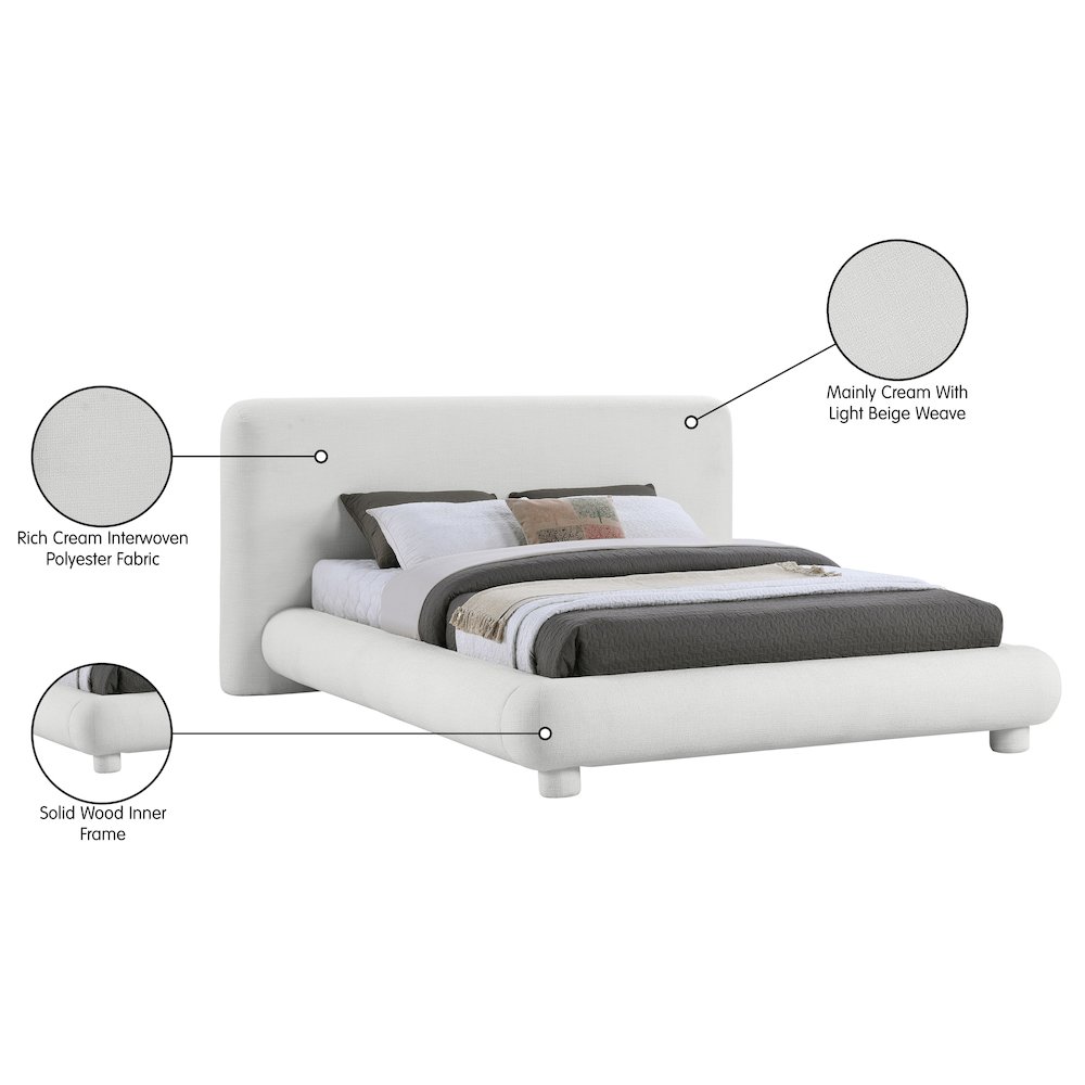 Blair Cream Fabric Upholstered King Bed. Picture 10