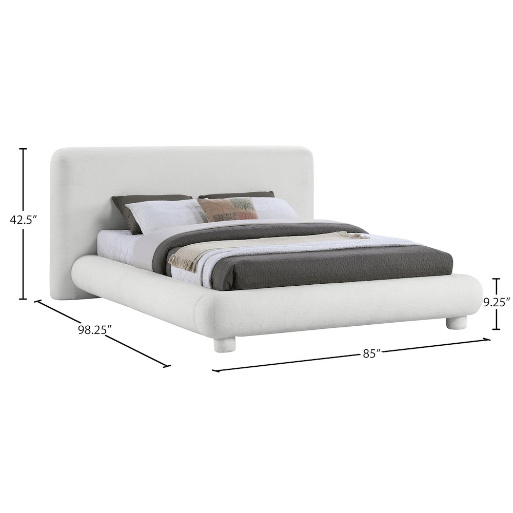 Blair Cream Fabric Upholstered Queen Bed. Picture 9