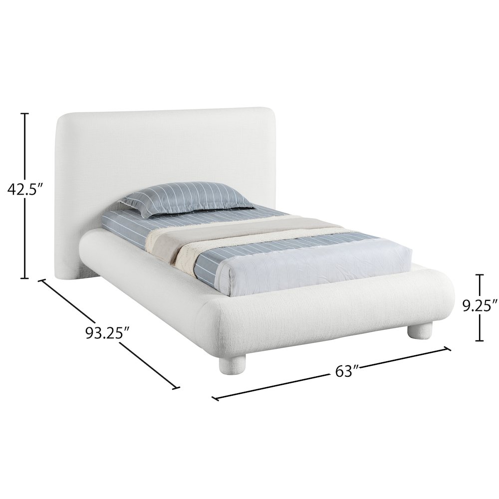 Blair Cream Fabric Upholstered Twin Bed. Picture 9