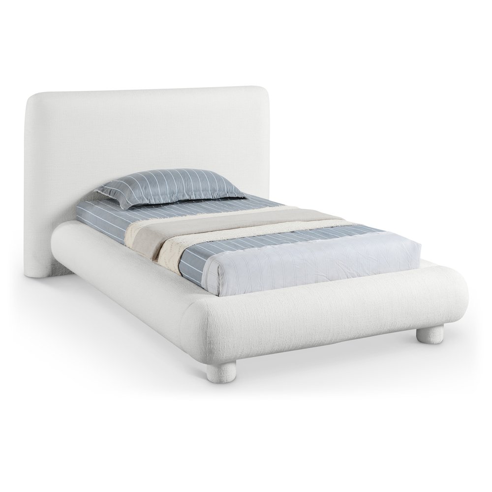 Blair Cream Fabric Upholstered Twin Bed. Picture 1