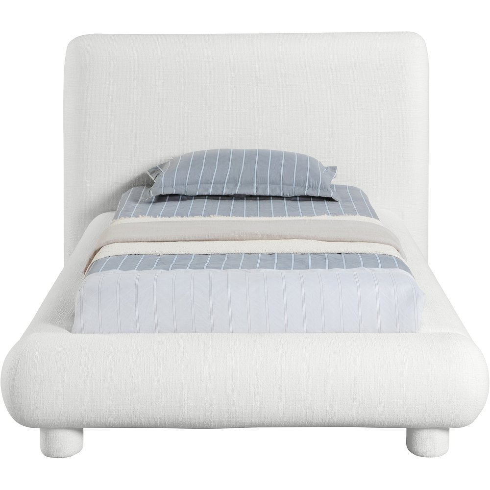 Blair Cream Fabric Upholstered Twin Bed. Picture 2