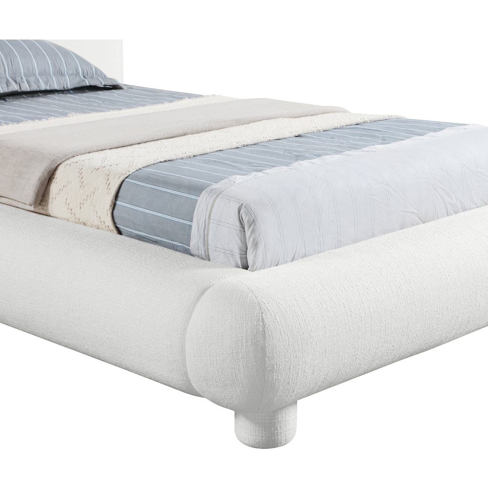 Blair Cream Fabric Upholstered Twin Bed. Picture 4