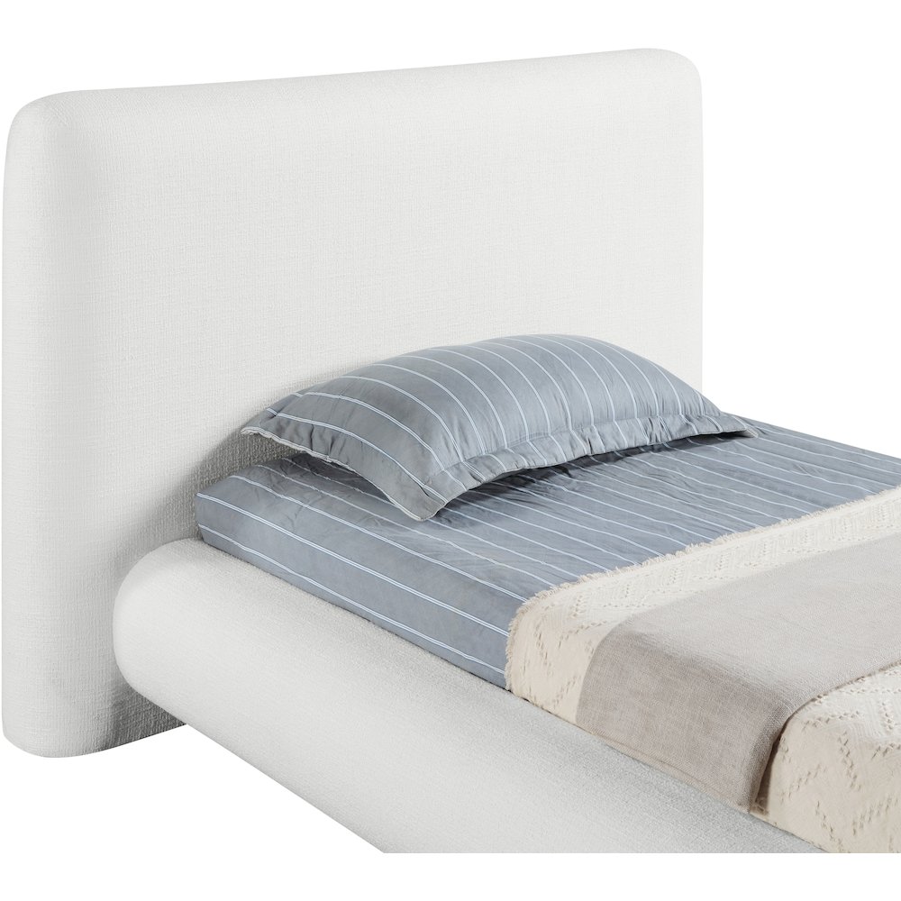 Blair Cream Fabric Upholstered Twin Bed. Picture 5