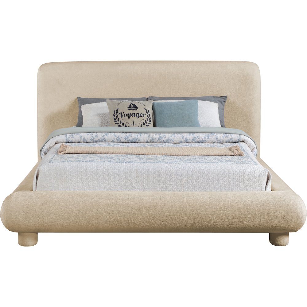 Blair Beige Chenille Fabric Upholstered King Bed. Picture 2