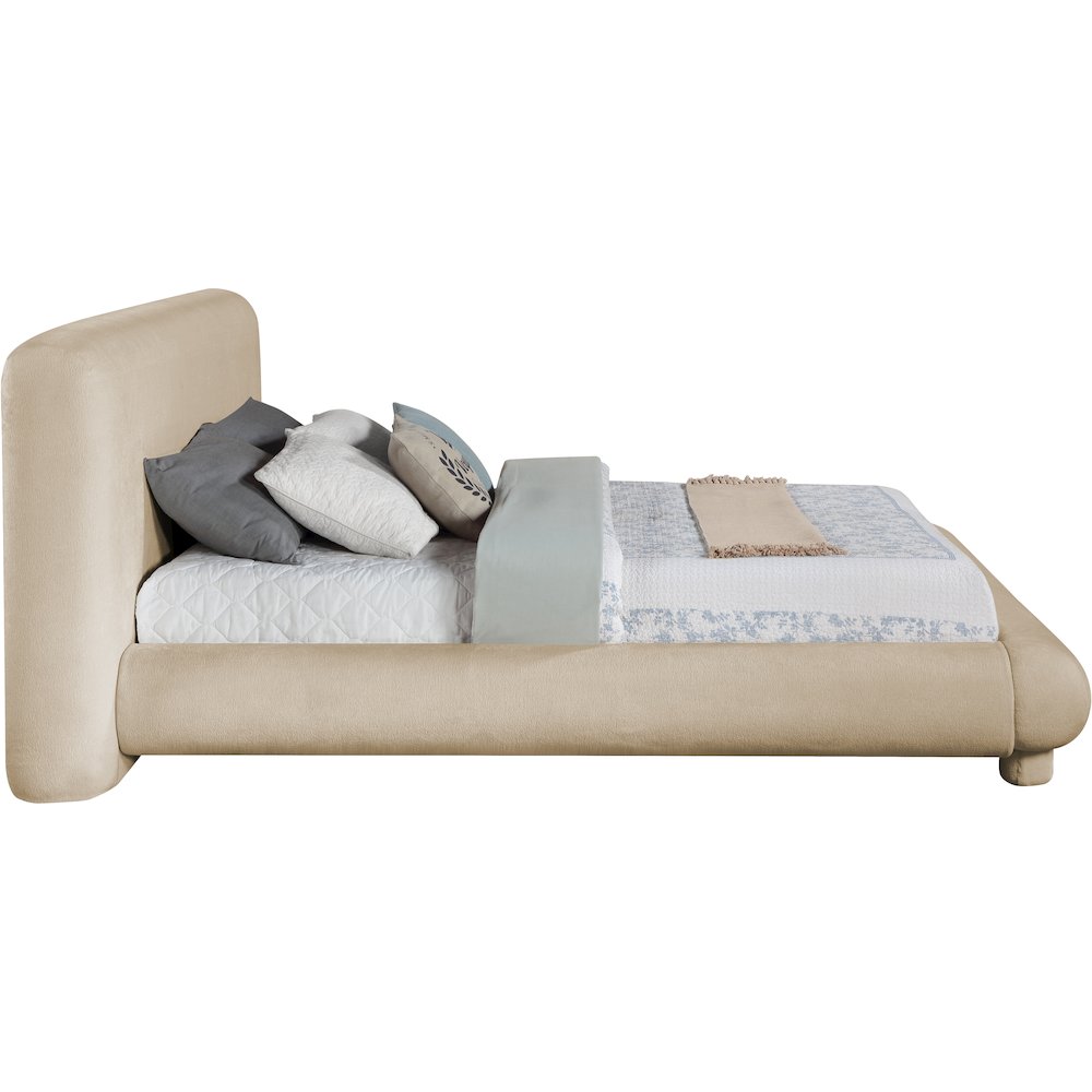 Blair Beige Chenille Fabric Upholstered Queen Bed. Picture 8