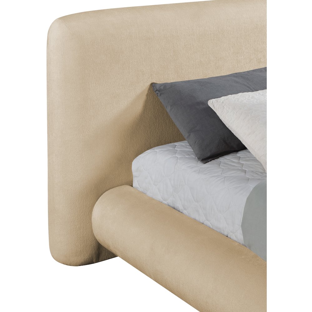 Blair Beige Chenille Fabric Upholstered Queen Bed. Picture 5
