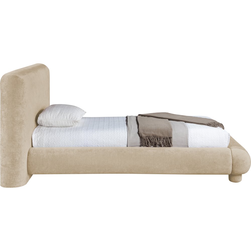 Blair Beige Chenille Fabric Upholstered Twin Bed. Picture 8