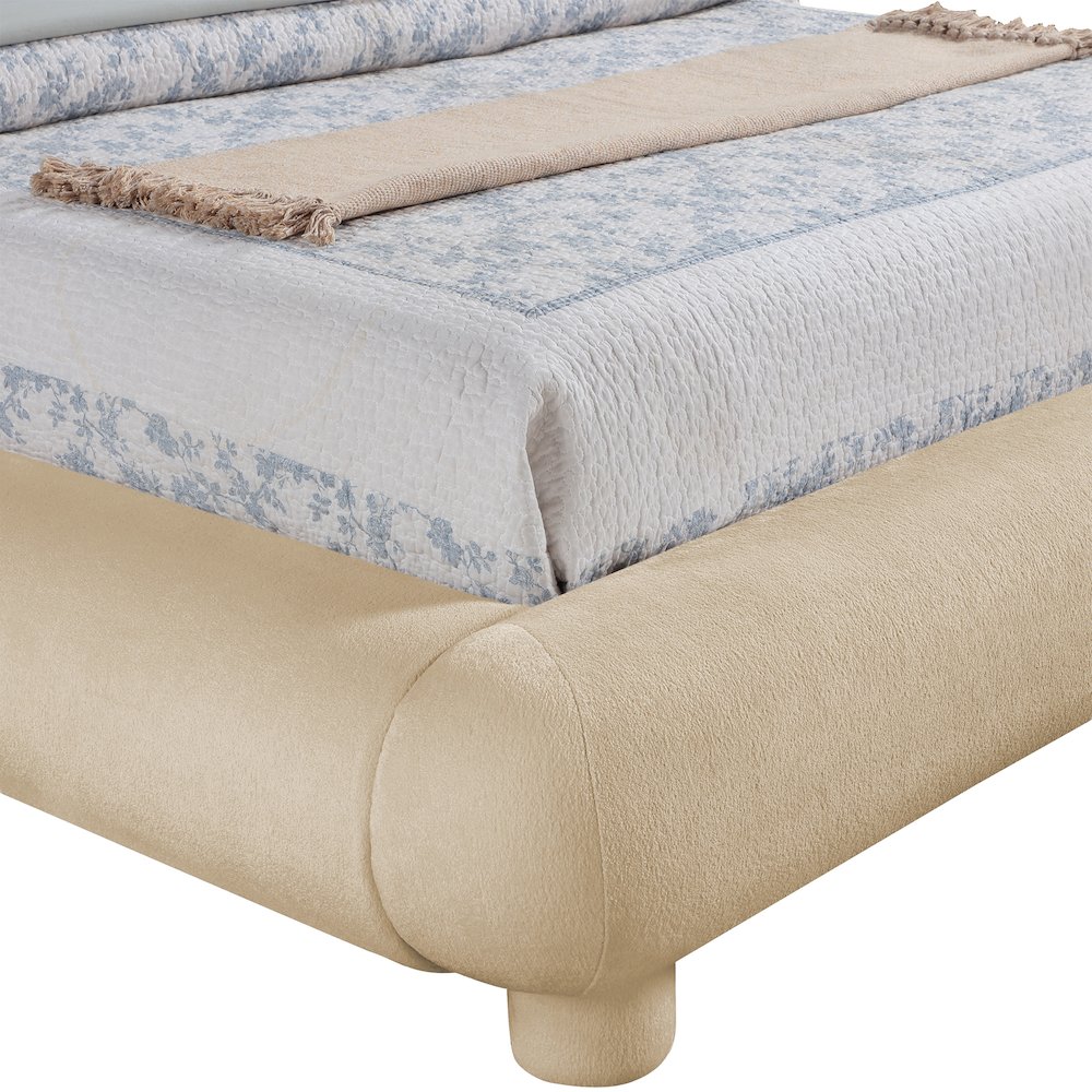 Blair Beige Chenille Fabric Upholstered Twin Bed. Picture 4