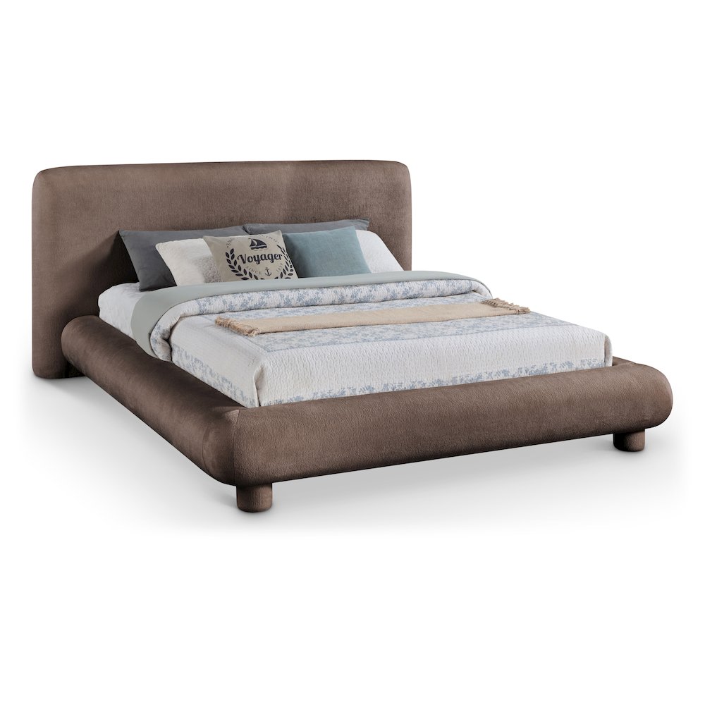 Blair Brown Chenille Fabric Upholstered Full Bed. Picture 1