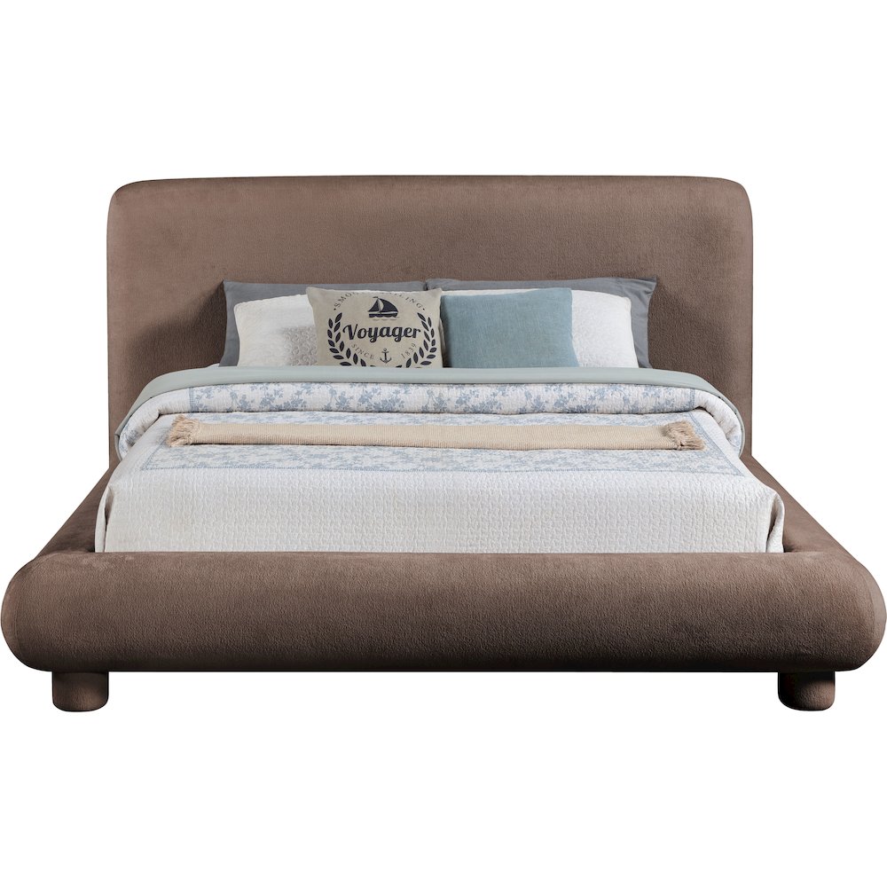 Blair Brown Chenille Fabric Upholstered King Bed. Picture 2