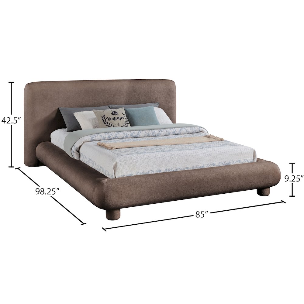 Blair Brown Chenille Fabric Upholstered Queen Bed. Picture 9