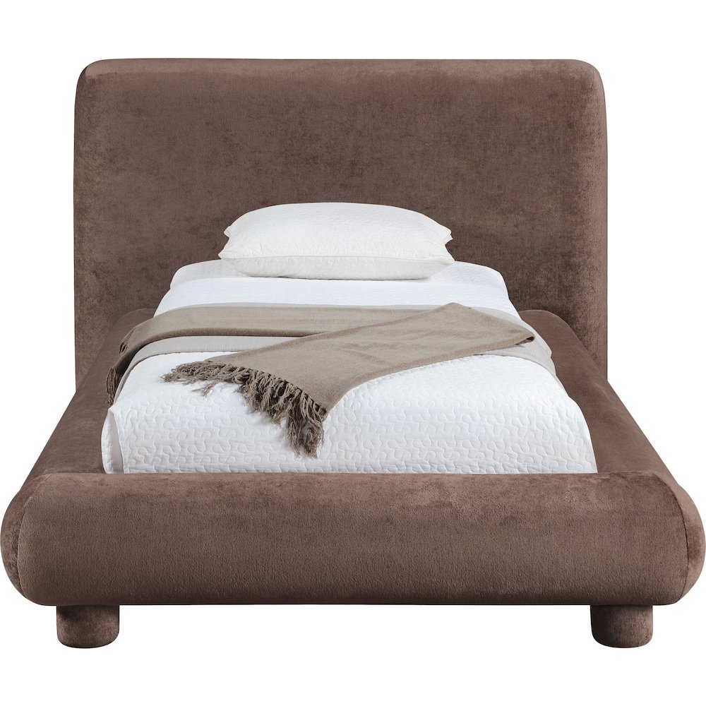Blair Brown Chenille Fabric Upholstered Twin Bed. Picture 2