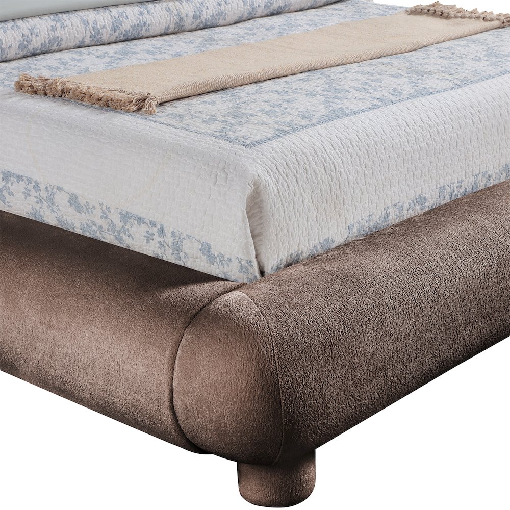 Blair Brown Chenille Fabric Upholstered Twin Bed. Picture 4