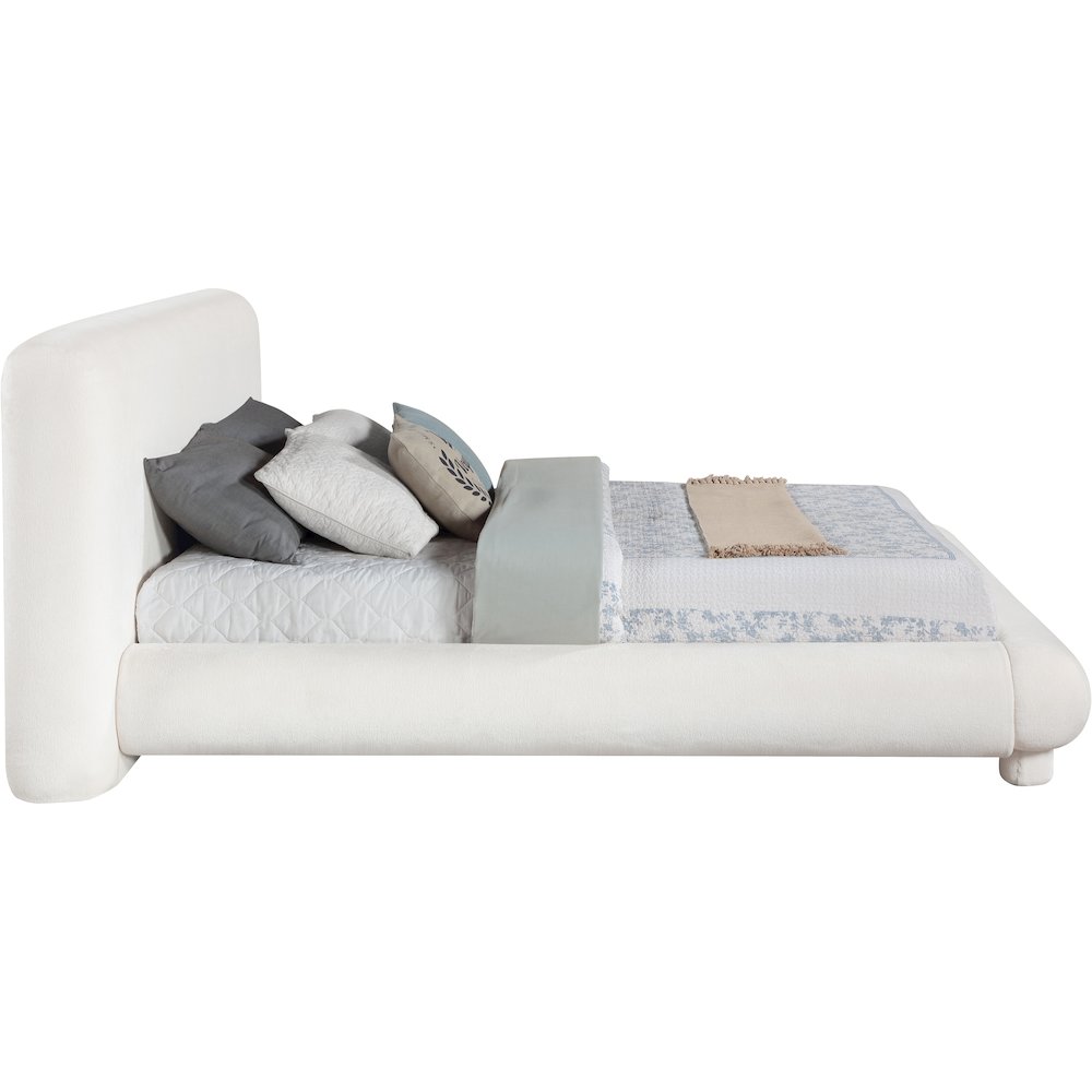 Blair Cream Chenille Fabric Upholstered Full Bed. Picture 8