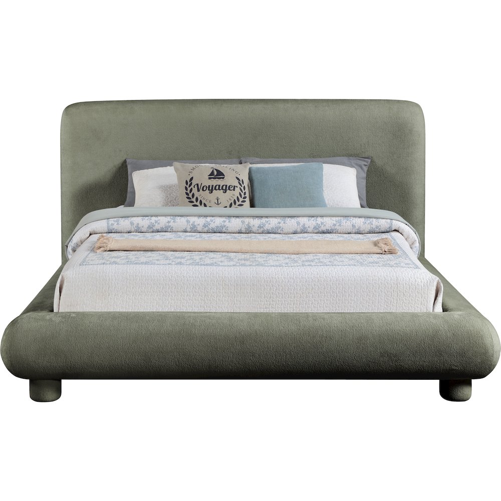 Blair Green Chenille Fabric Upholstered Queen Bed. Picture 2