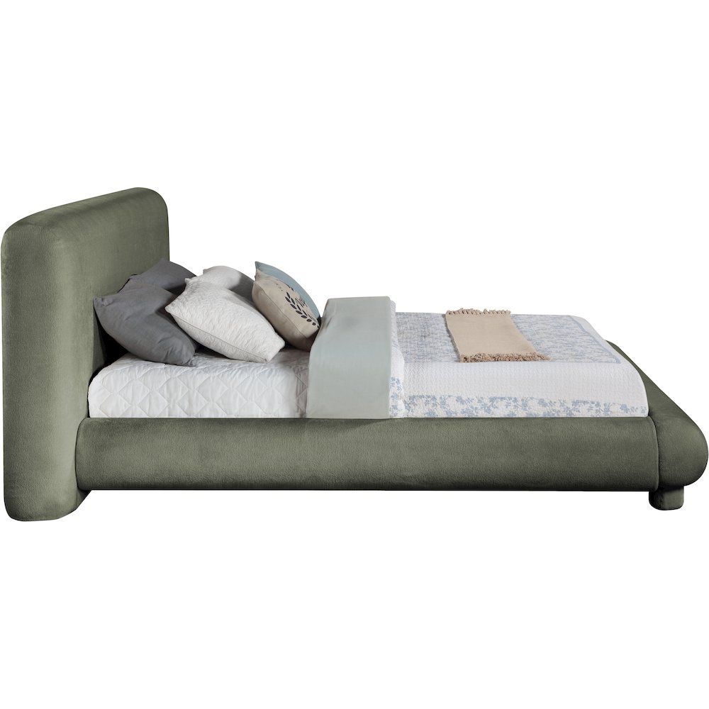Blair Green Chenille Fabric Upholstered Queen Bed. Picture 8