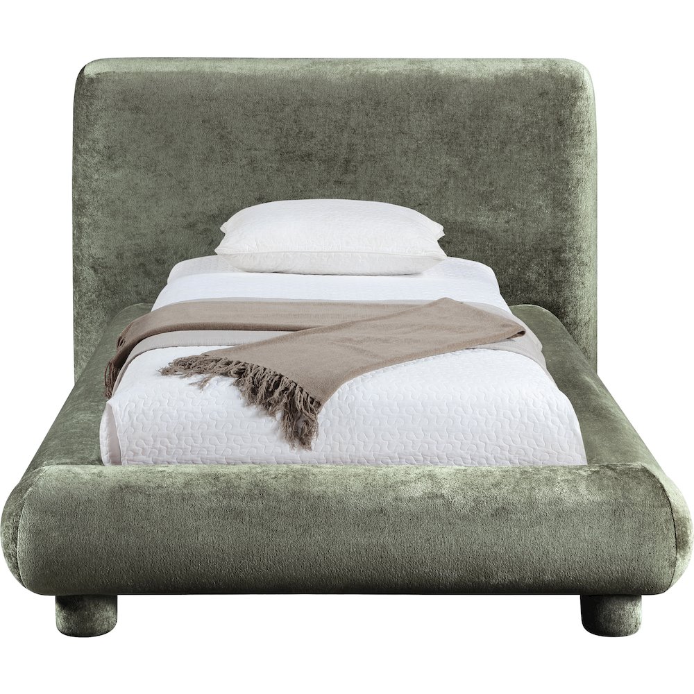 Blair Green Chenille Fabric Upholstered Twin Bed. Picture 2