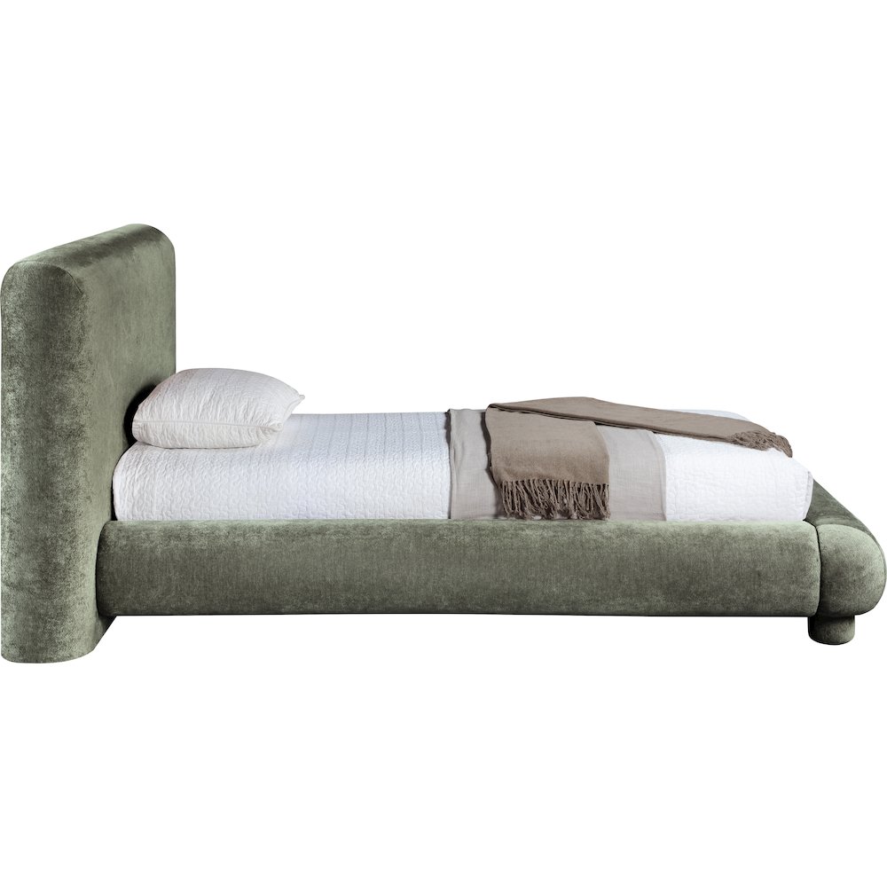Blair Green Chenille Fabric Upholstered Twin Bed. Picture 8