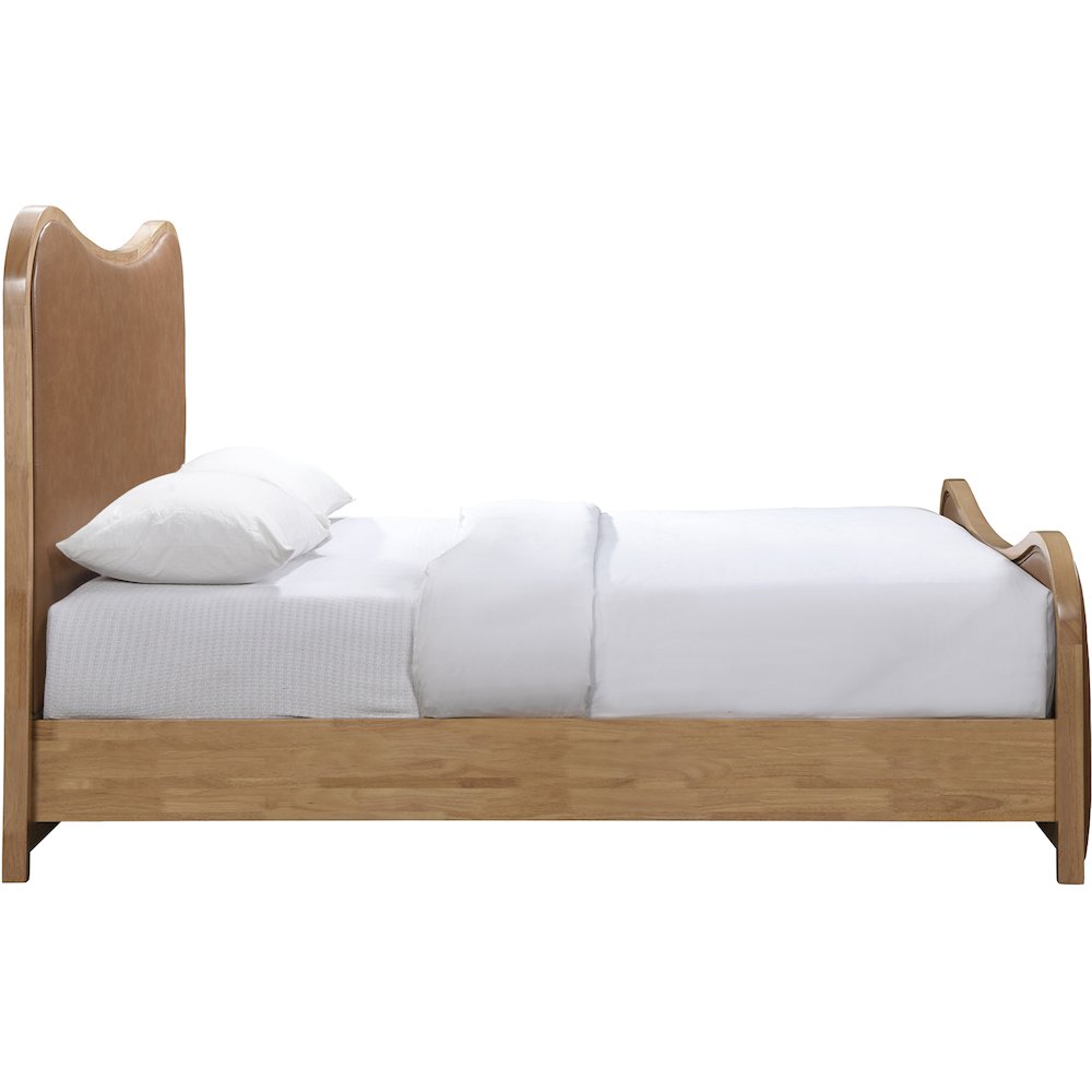 Arvada Cognac Vegan Leather Upholstered Full Bed (3 Boxes). Picture 2