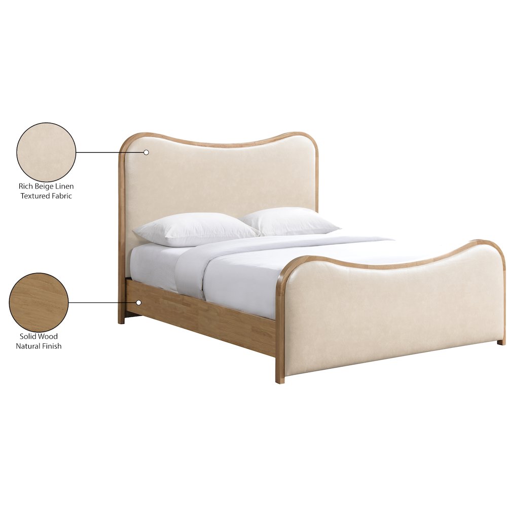 Arvada Cream Vegan Leather Upholstered Full Bed (3 Boxes). Picture 6
