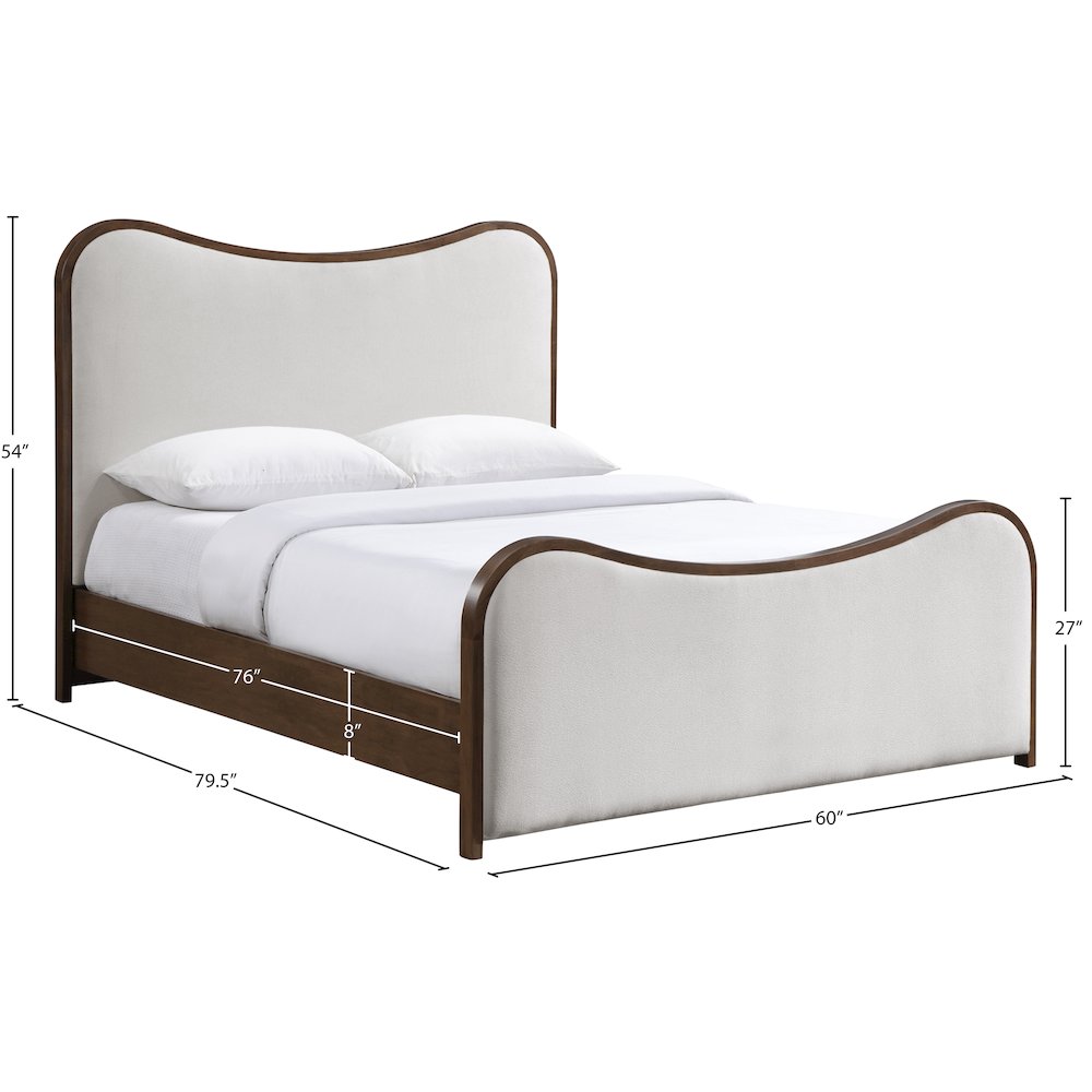 Arvada Beige Linen Textured Fabric Upholstered Full Bed (3 Boxes). Picture 5