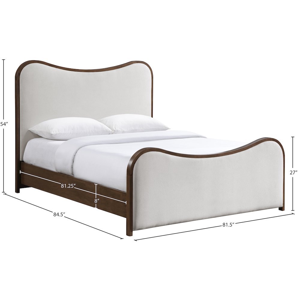 Arvada Beige Linen Textured Fabric Upholstered King Bed (3 Boxes). Picture 5