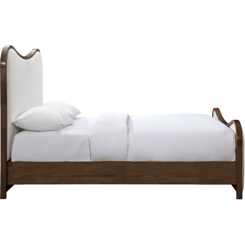Arvada Beige Linen Textured Fabric Upholstered King Bed (3 Boxes). Picture 2