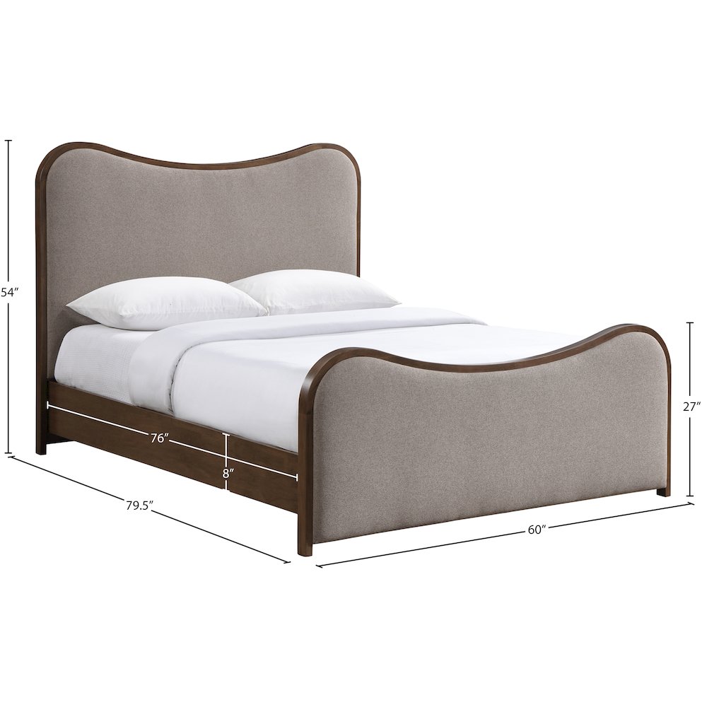 Arvada Brown Linen Textured Fabric Upholstered Full Bed (3 Boxes). Picture 5