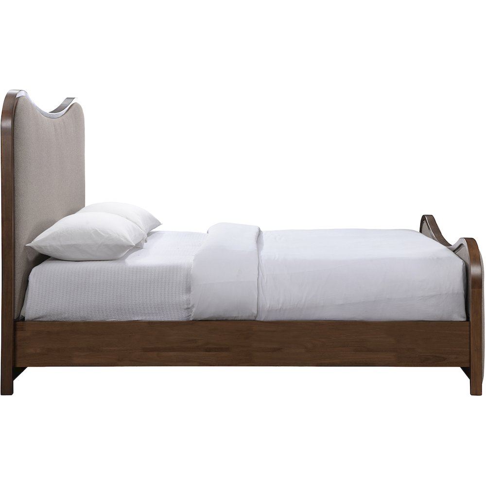 Arvada Brown Linen Textured Fabric Upholstered Full Bed (3 Boxes). Picture 2