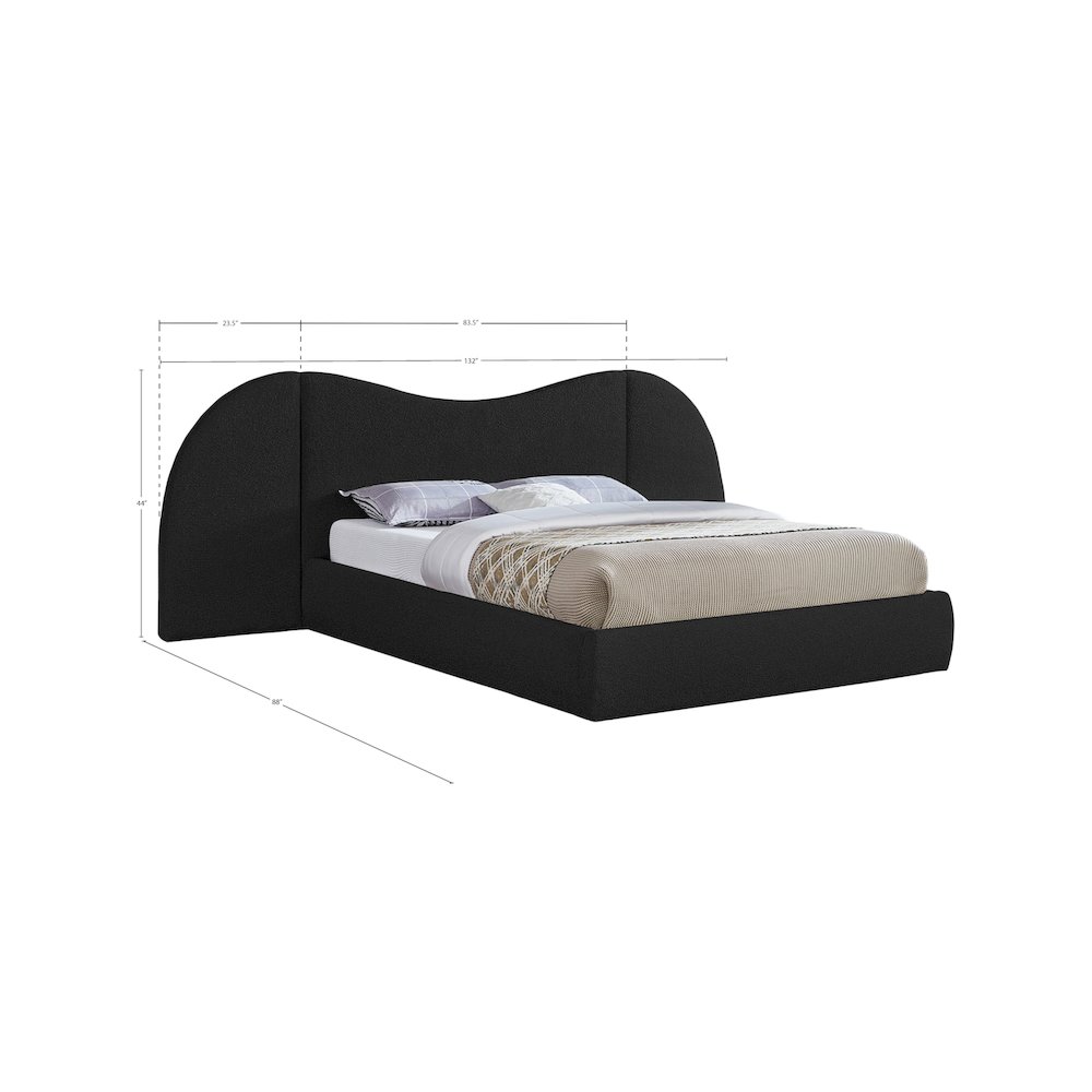 Everest Black Boucle Fabric King Bed. Picture 6