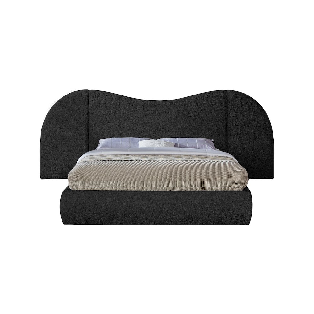 Everest Black Boucle Fabric King Bed. Picture 2