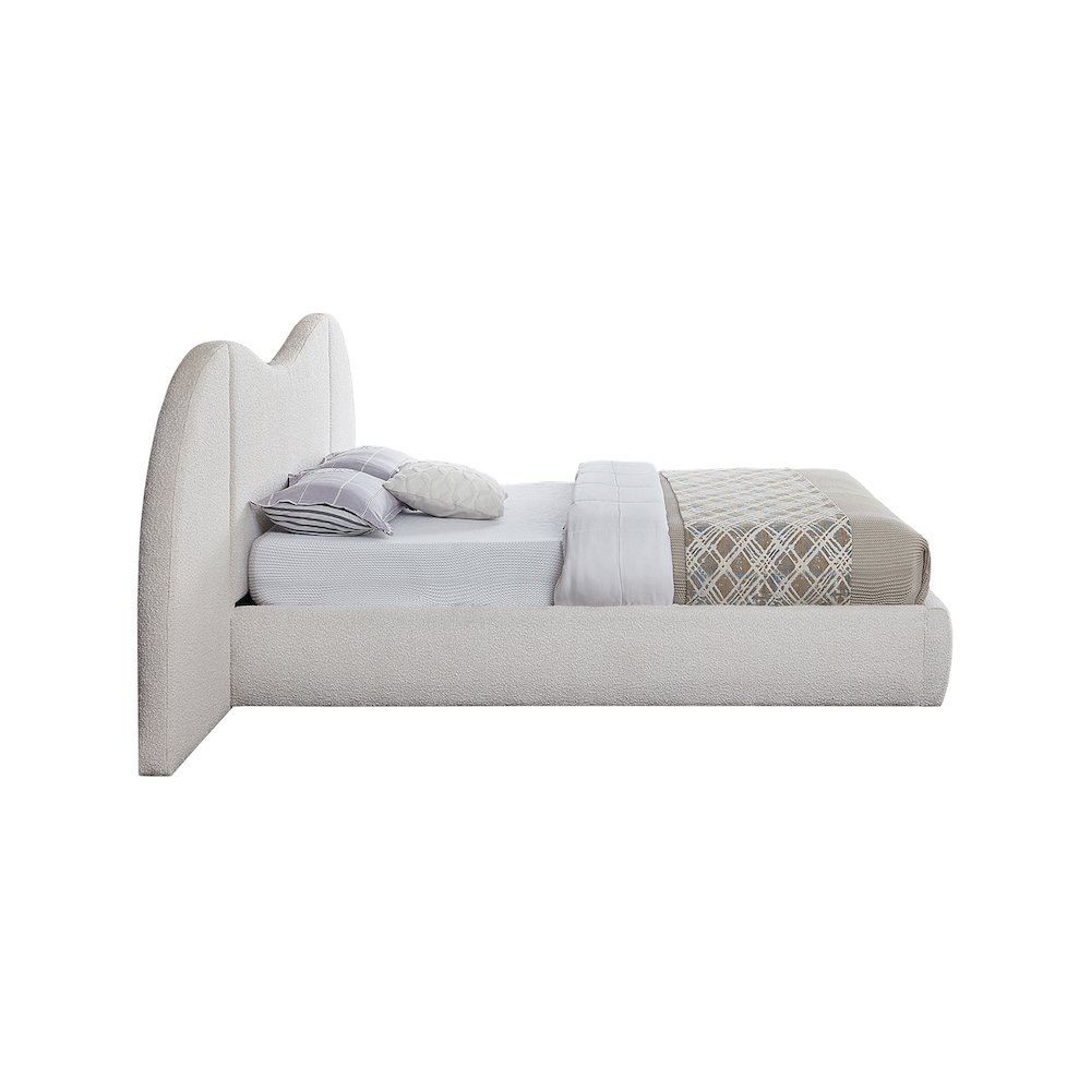 Everest Cream Boucle Fabric King Bed. Picture 4