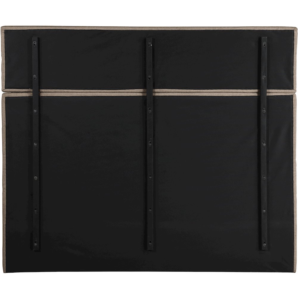 Adam Beige Linen Textured Fabric King Bed. Picture 4