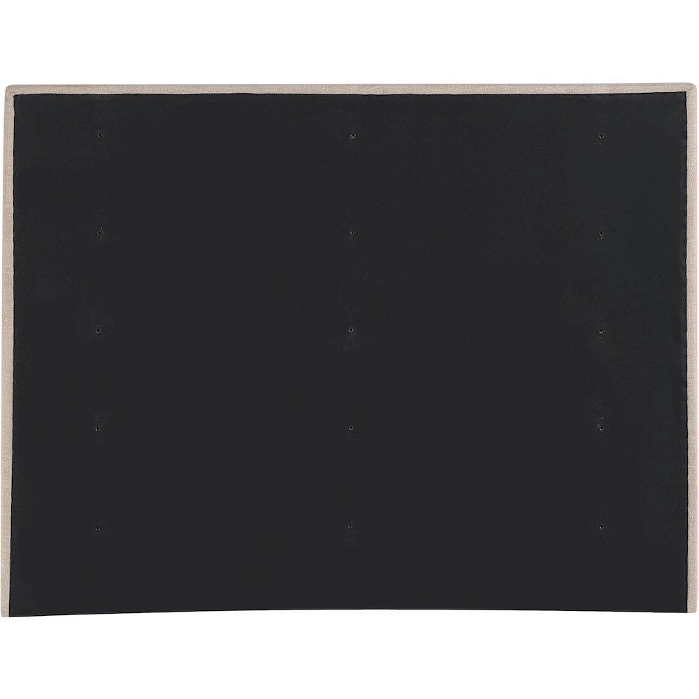 Adam Beige Linen Textured Fabric Queen Bed. Picture 4