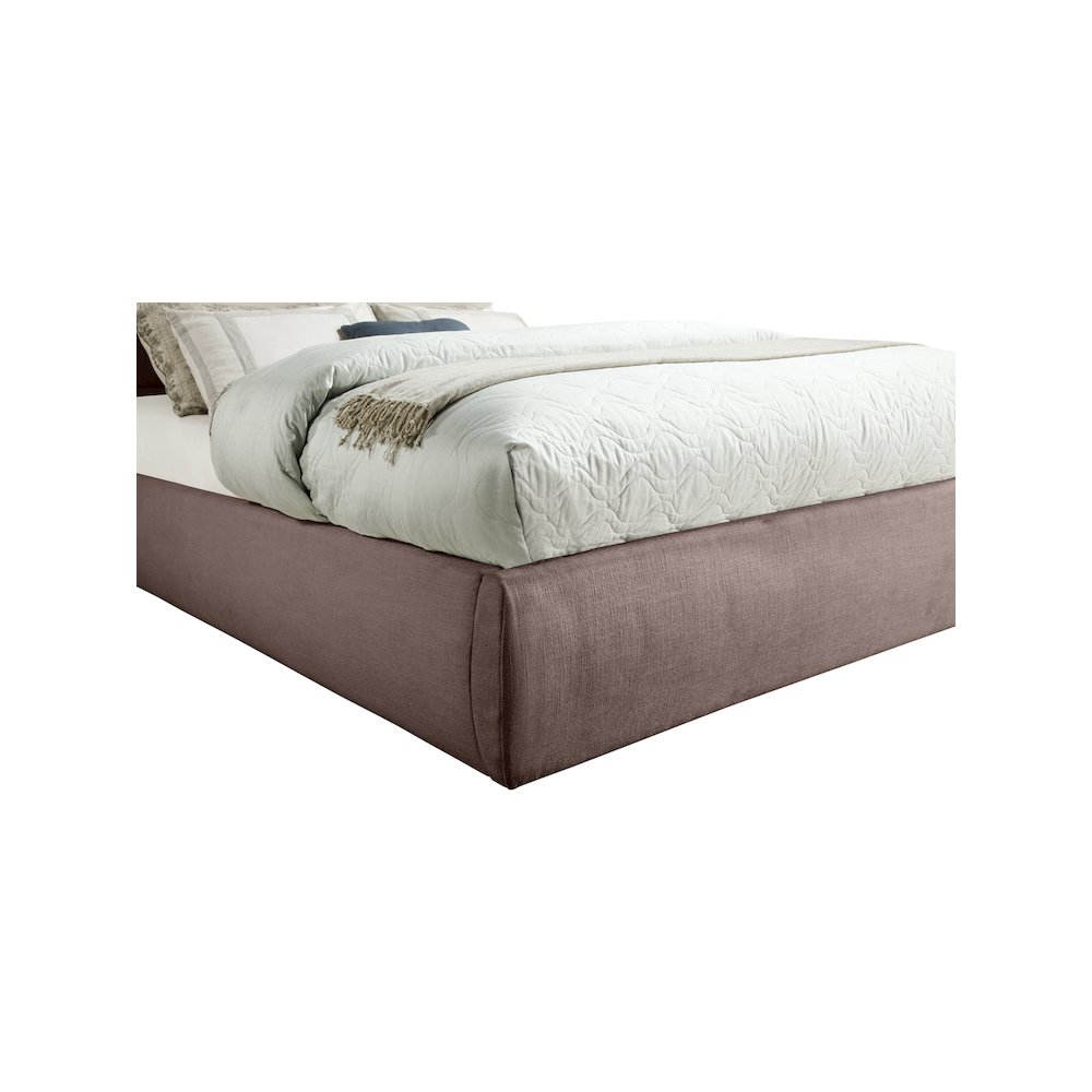 Adam Brown Linen Textured Fabric Full Bed. Picture 5