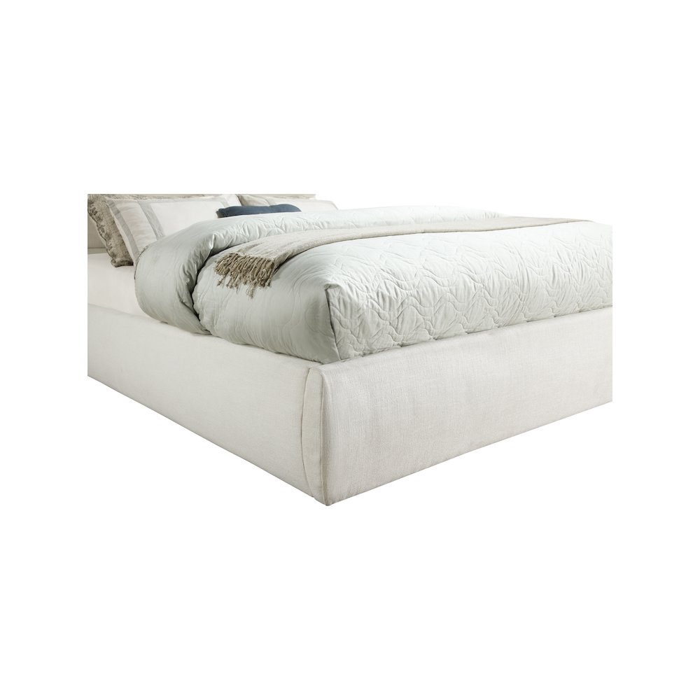 Adam Cream Linen Textured Fabric Full Bed. Picture 5