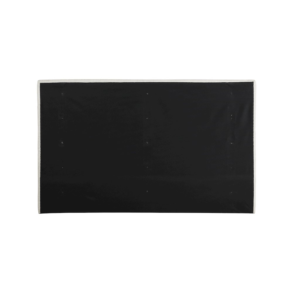 Adam Cream Linen Textured Fabric King Bed. Picture 4