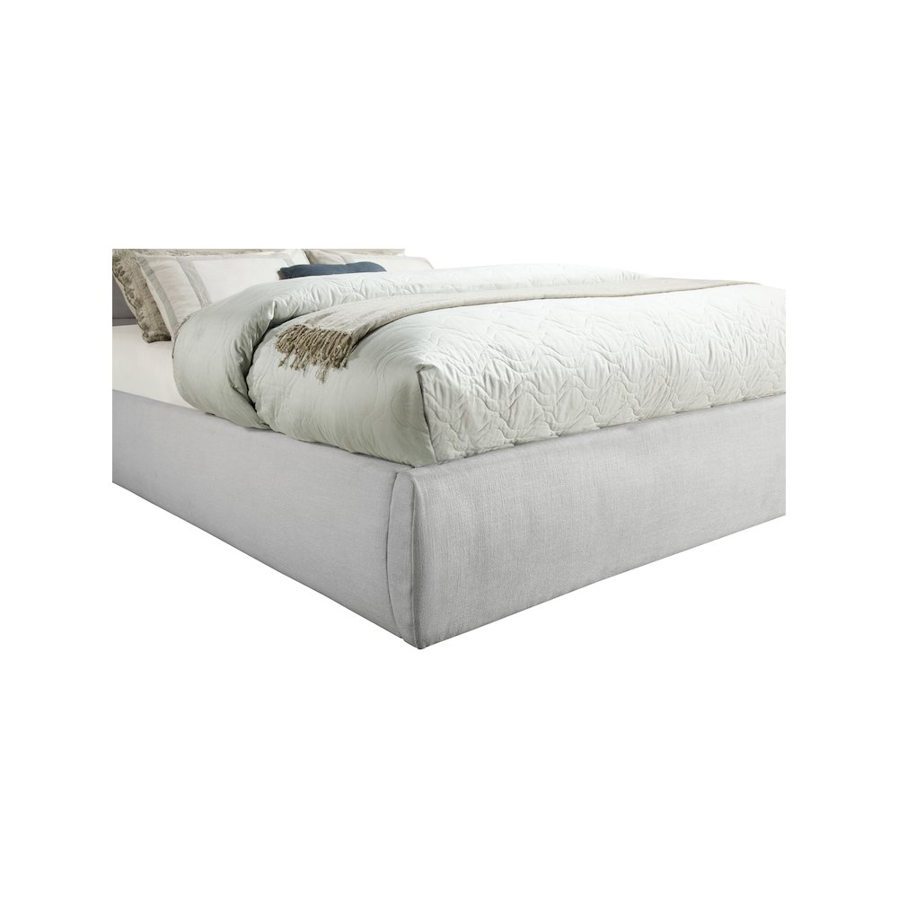 Adam Grey Linen Textured Fabric Full Bed. Picture 5