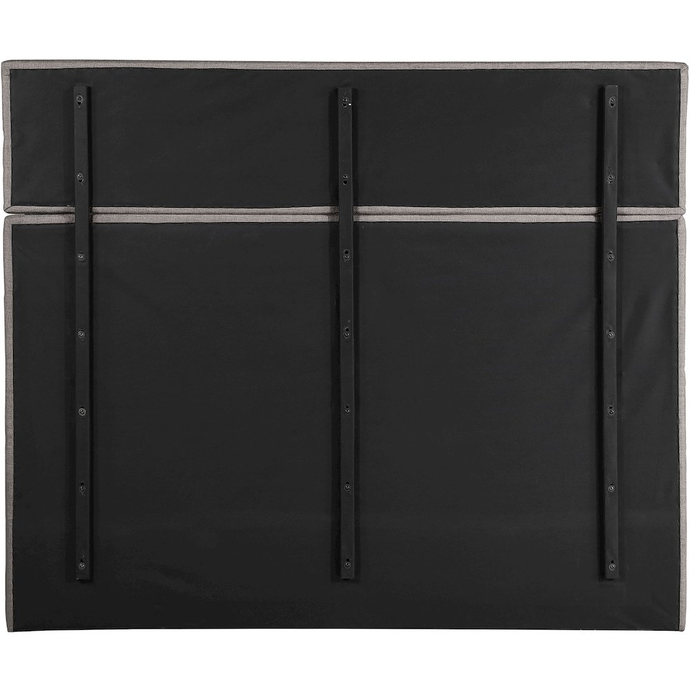 Adam Taupe Linen Textured Fabric King Bed. Picture 4
