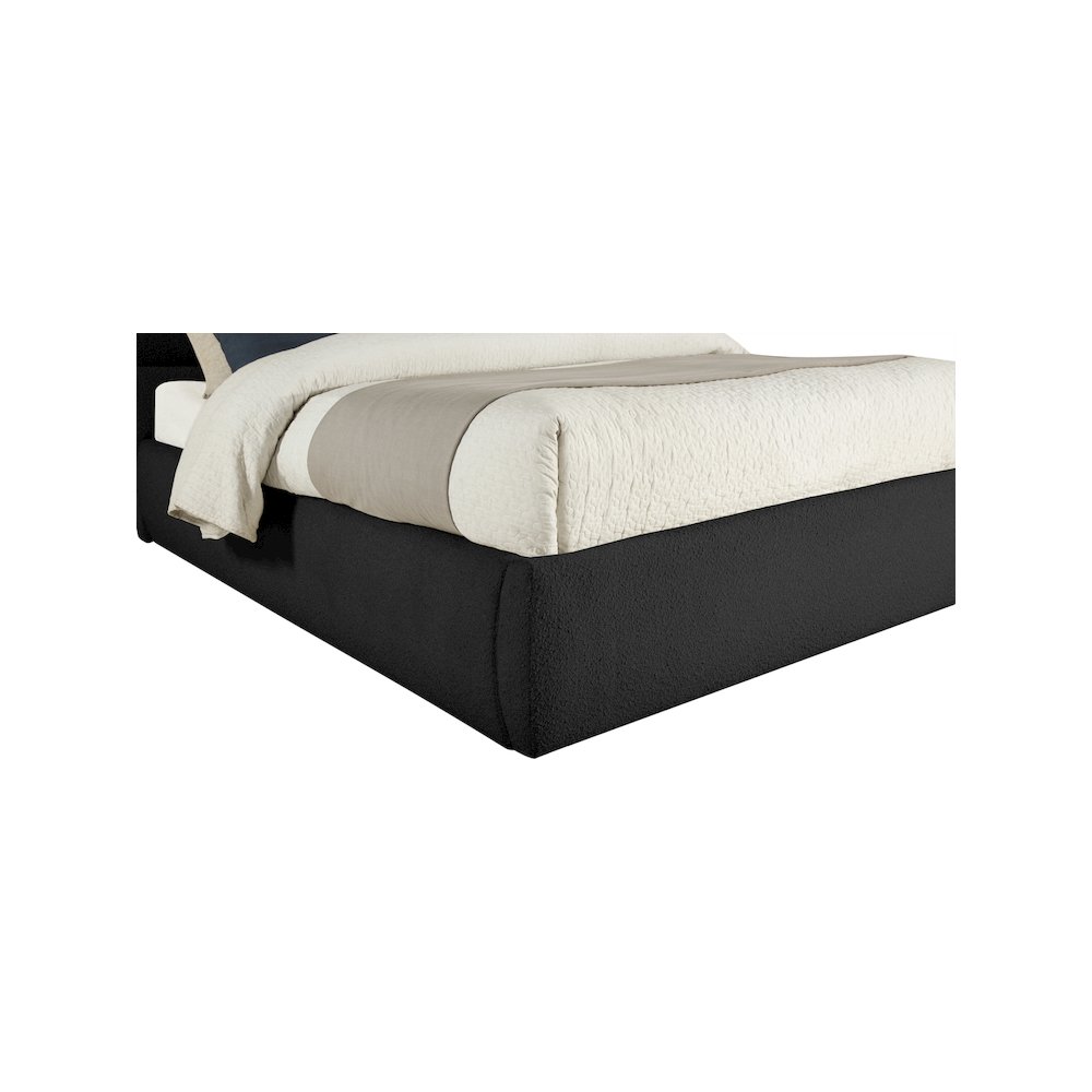 Adam Black Boucle Fabric Queen Bed. Picture 6