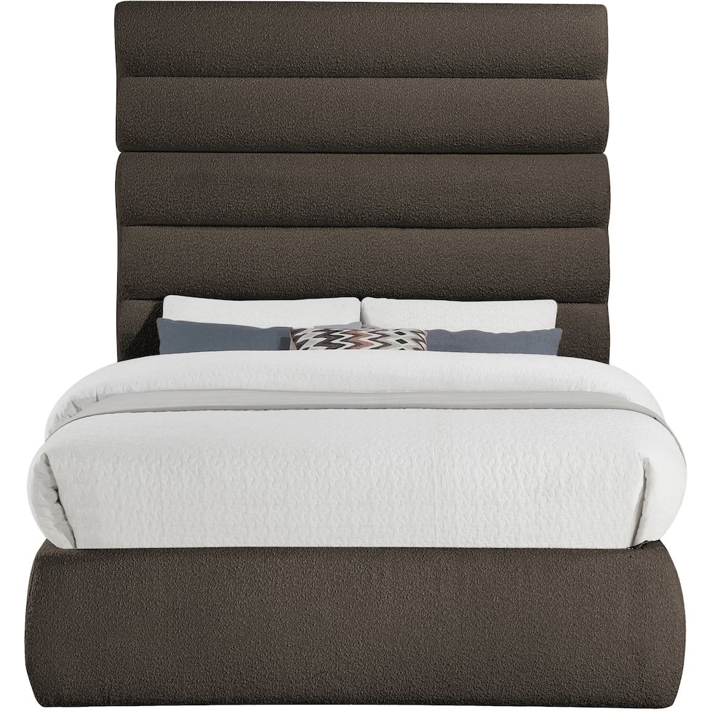 Adam Brown Boucle Fabric Full Bed. Picture 2