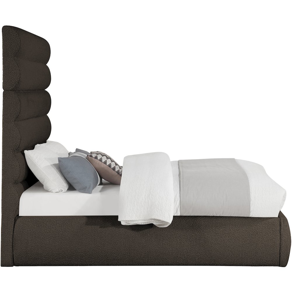 Adam Brown Boucle Fabric Full Bed. Picture 3