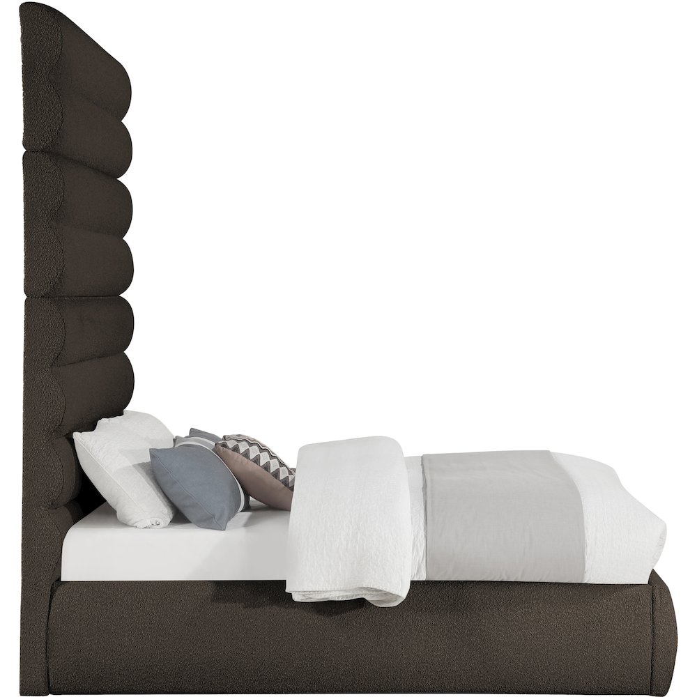 Adam Brown Boucle Fabric Full Bed. Picture 3