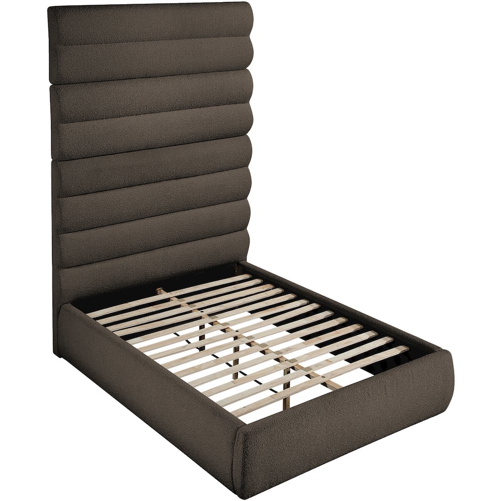Adam Brown Boucle Fabric Full Bed. Picture 5