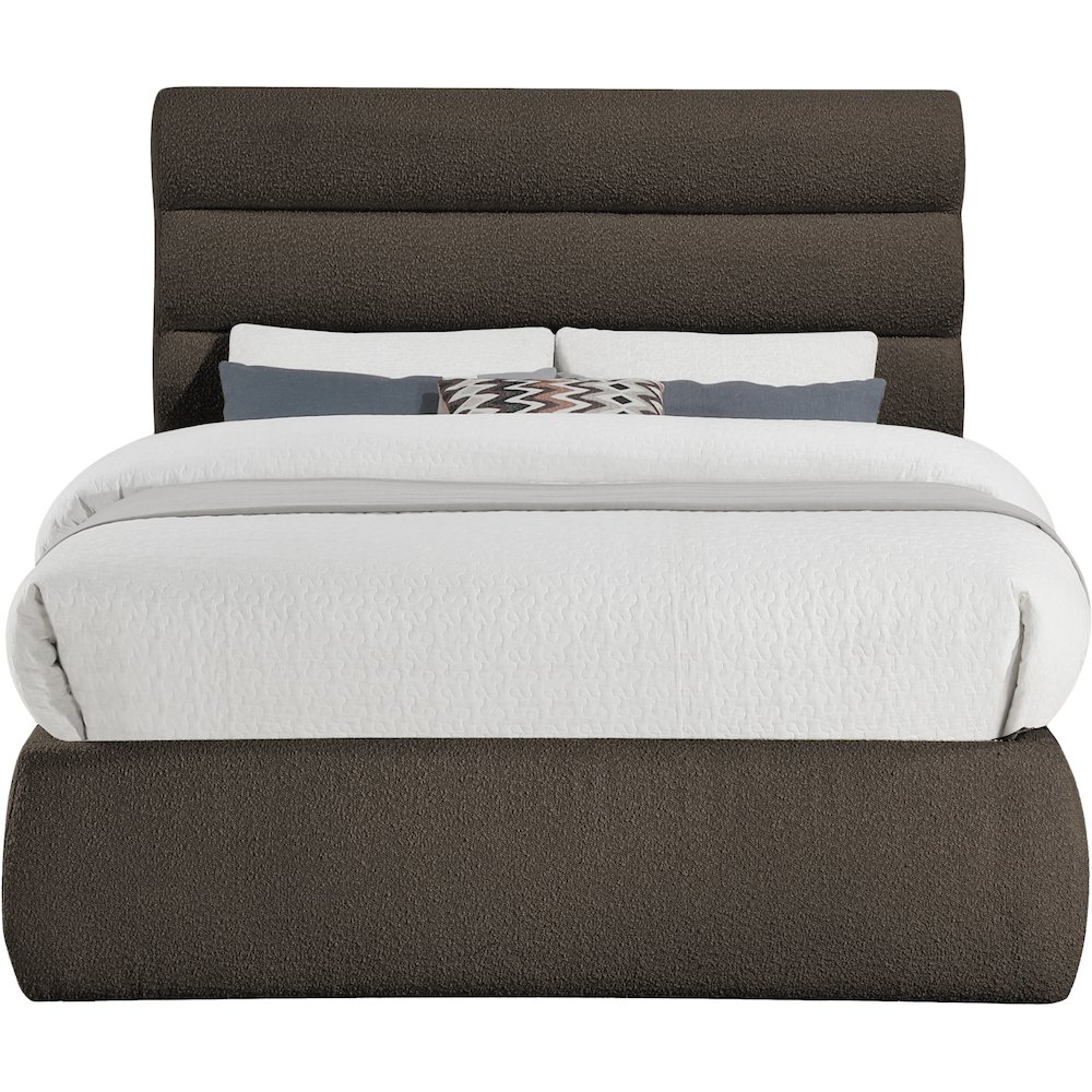 Adam Brown Boucle Fabric Full Bed. Picture 2