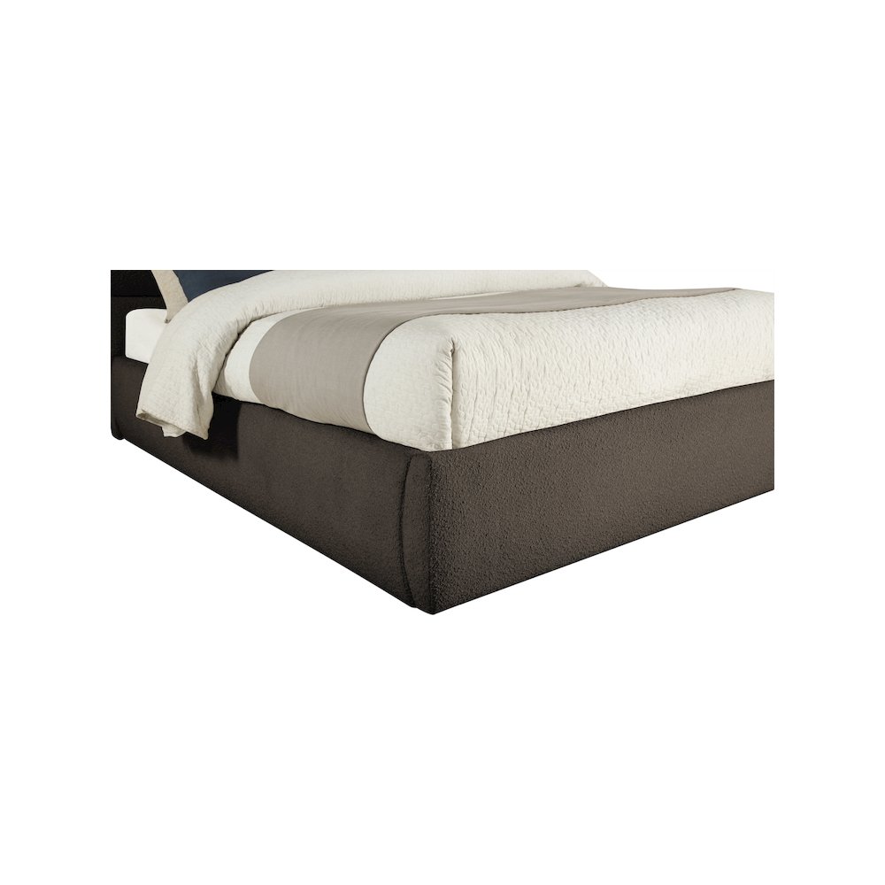 Adam Brown Boucle Fabric Queen Bed. Picture 6