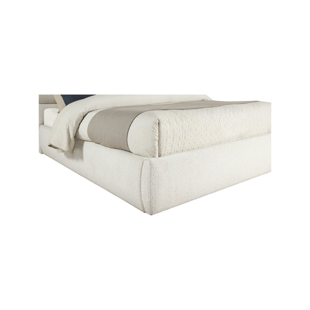 Adam Cream Boucle Fabric Queen Bed. Picture 6