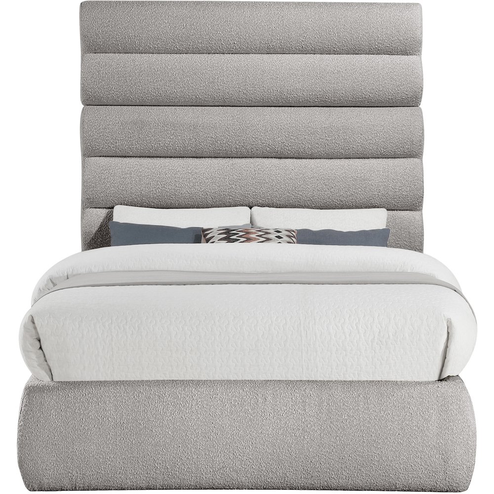 Adam Taupe Boucle Fabric Full Bed. Picture 2